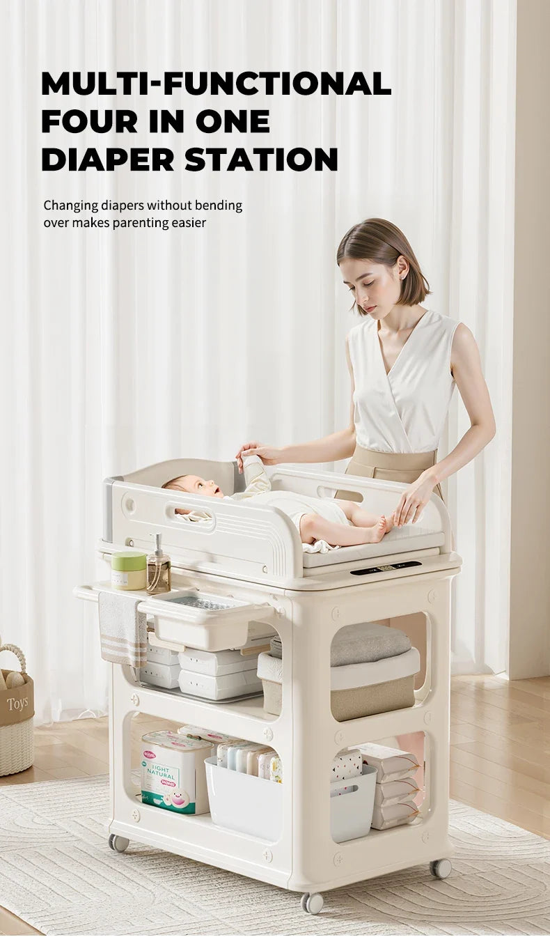 Modern Portable Baby Diaper Changing Table Indoor Playground Furniture With Dresser Plastic Nursery Home Care Center