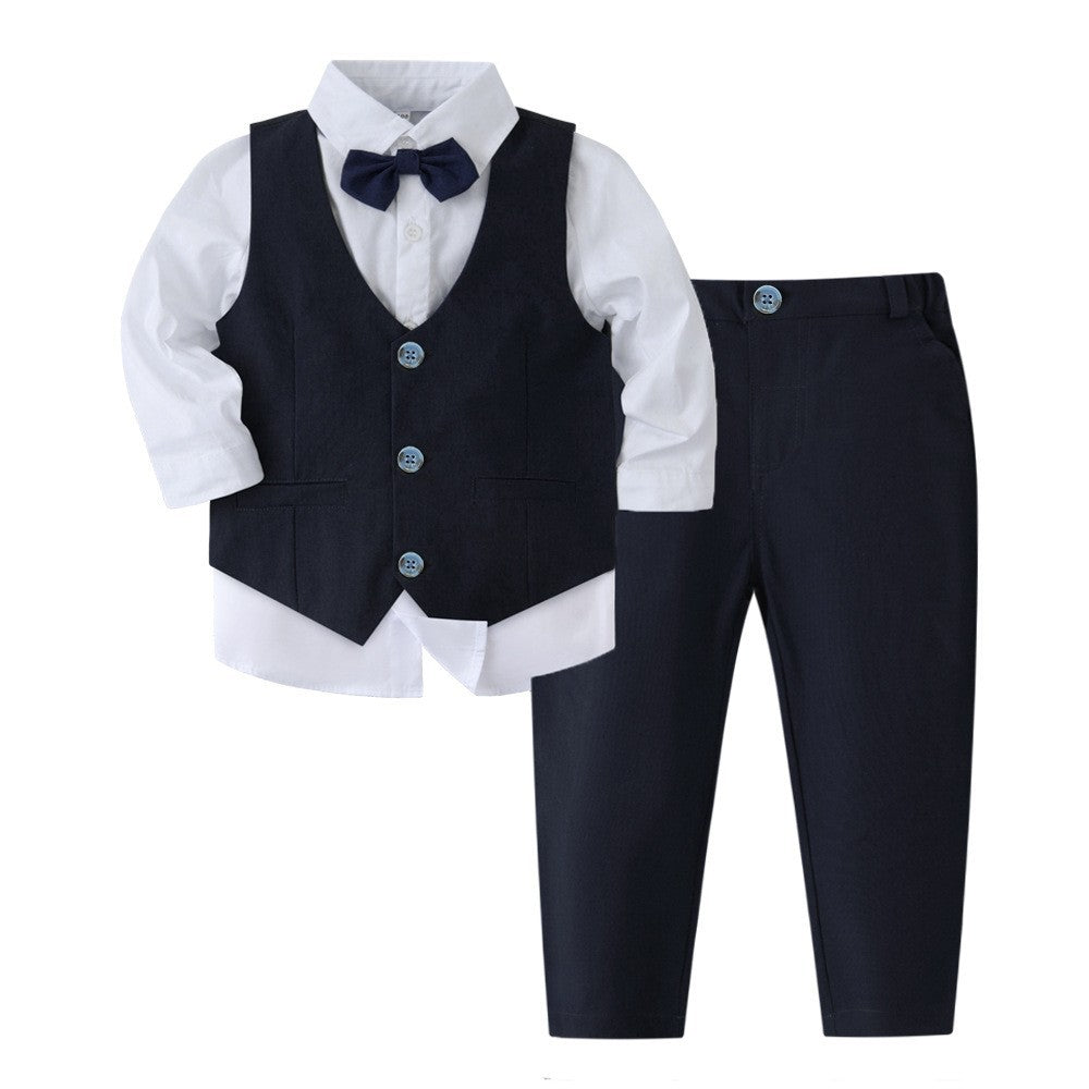 Children's Suit Bow Tie Vest Formal Three-Piece Set