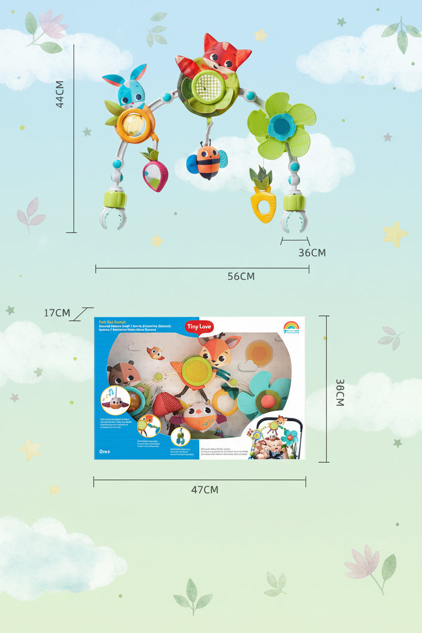 Plastic Early Education Baby Bed Toy Bell With Tactile Fabrics