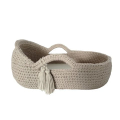 Hand Crocheted Single Layer Moses Cradle Cotton Rope Woven Crib Cloth Strips Woven Newborn Cradle
