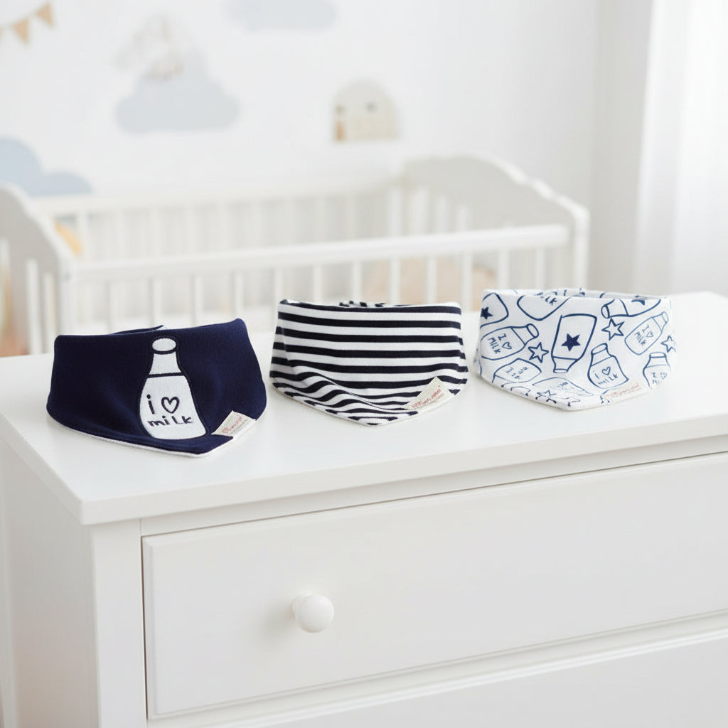 Cotton Baby Double Triangle Bibs 3 Pack Exclusive Edition