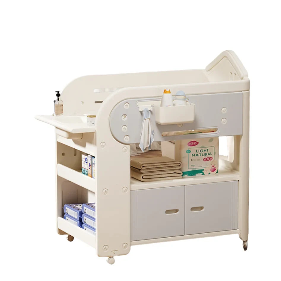 Storage Basket Nursing Diaper Table Multipurpose Baby Diaper Changing Table Foldable Baby Changing Table With Bath