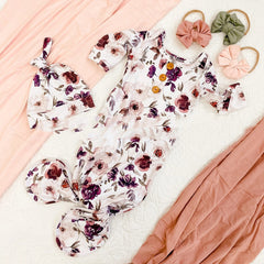 Newborn Button Printing Sleeping Bag  Hat Four Seasons