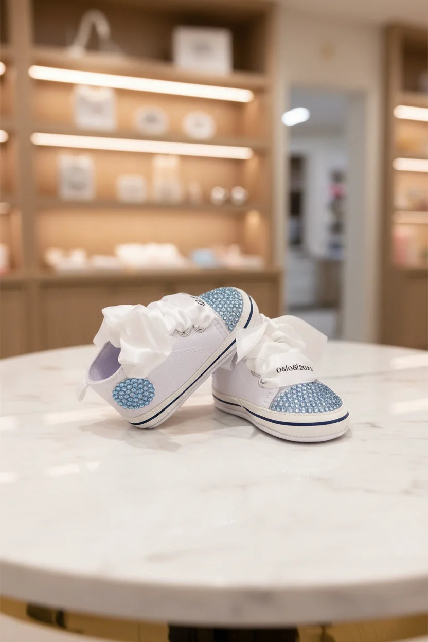 Dollbling Exclusive Name Print Moccasin Baby Shoes