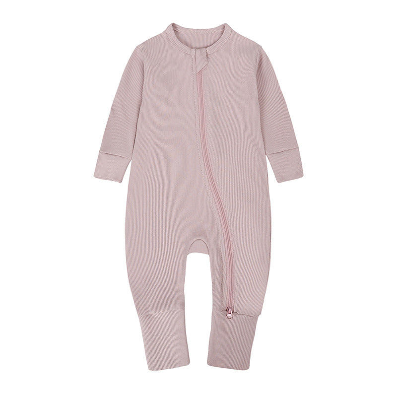 Newborn Clothes Solid Color Rib Fabric Romper
