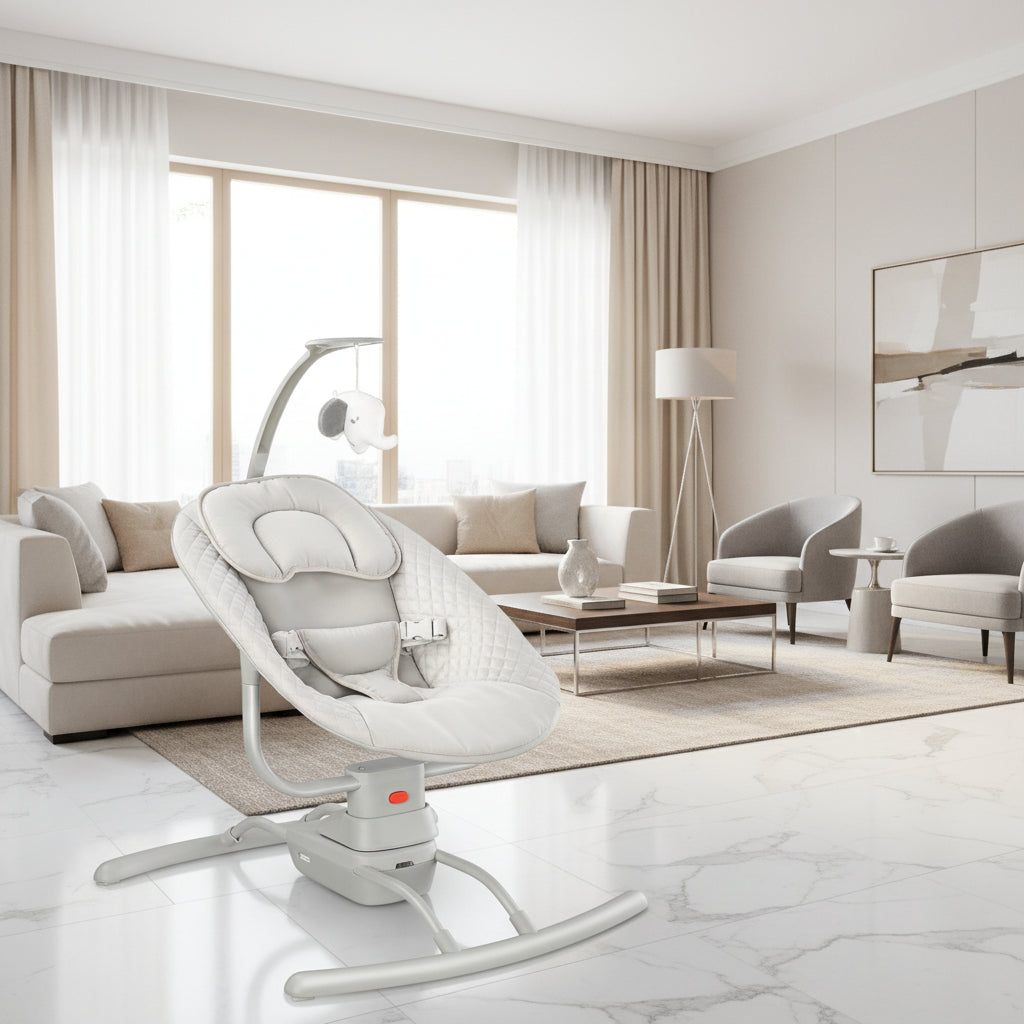 Electric Baby Rocking Chair With Bluetooth And Stable Alloy Frame