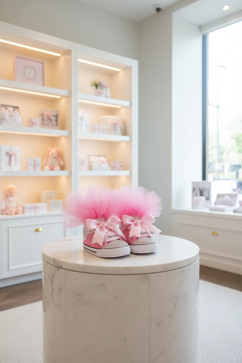 Dollbling Exclusive Name Print Moccasin Baby Shoes