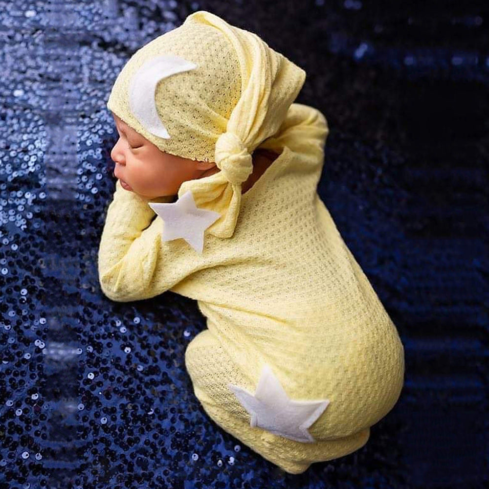 Moonbeam Baby Stars And Moon Knitted Jumpsuit - Cozy Knit For Newborn Photos