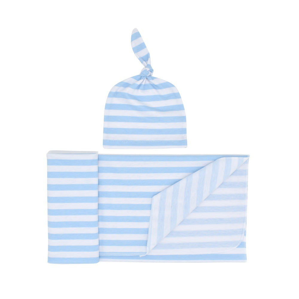Newborn Rayon Stripe Gro-bag Beanie 2 Pieces Suit