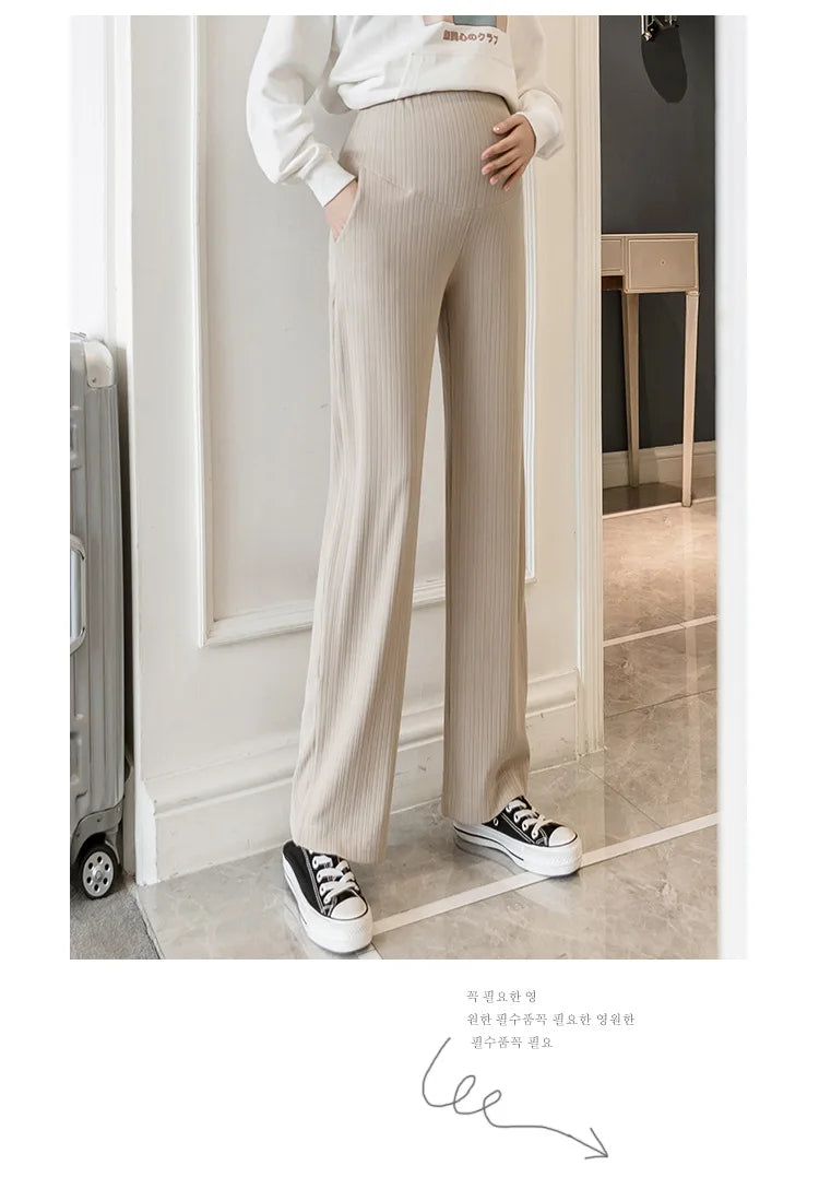 Maternity Clothings Thickened Belly Pants Clothes for Pregnant Women Casual Pants Loose Maternity Pants