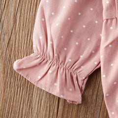 Polka Dot Long-sleeved Jumpsuit Newborn Ruffled Romper