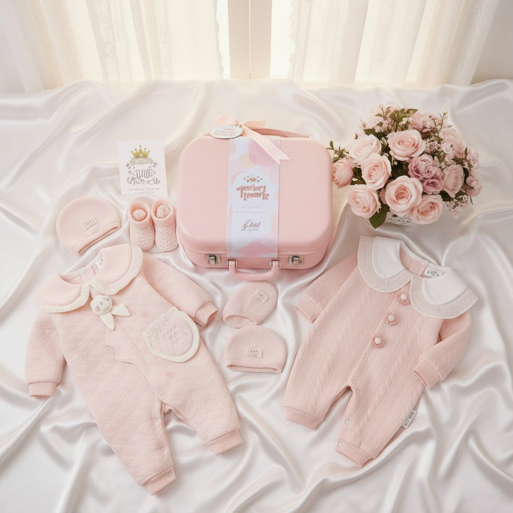 Honey Baby Limited Full Moon Gift Set Pure Cotton Autumn Winter Baby Girl