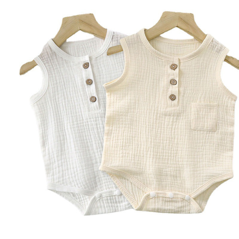 Newborn Summer Jumpsuit Thin Sleeveless Pajamas