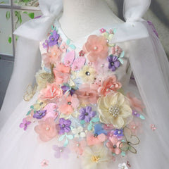Children's Handmade Applique Dress White