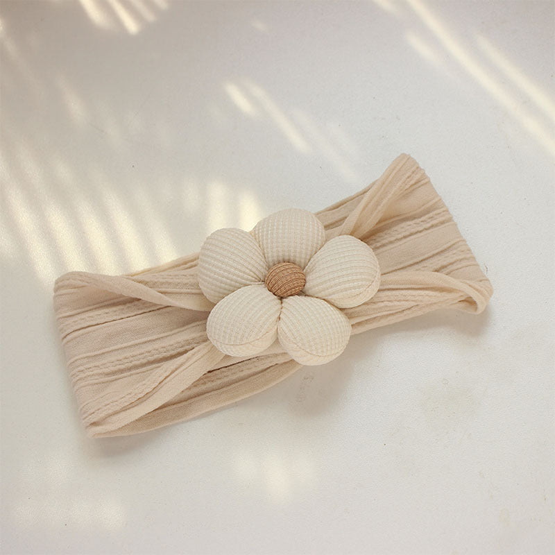 Soft Nylon Baby Flower Headbands For Newborns, Infants & Toddlers  Cute Hair Accessories For Girls Beige, Pink, Khaki