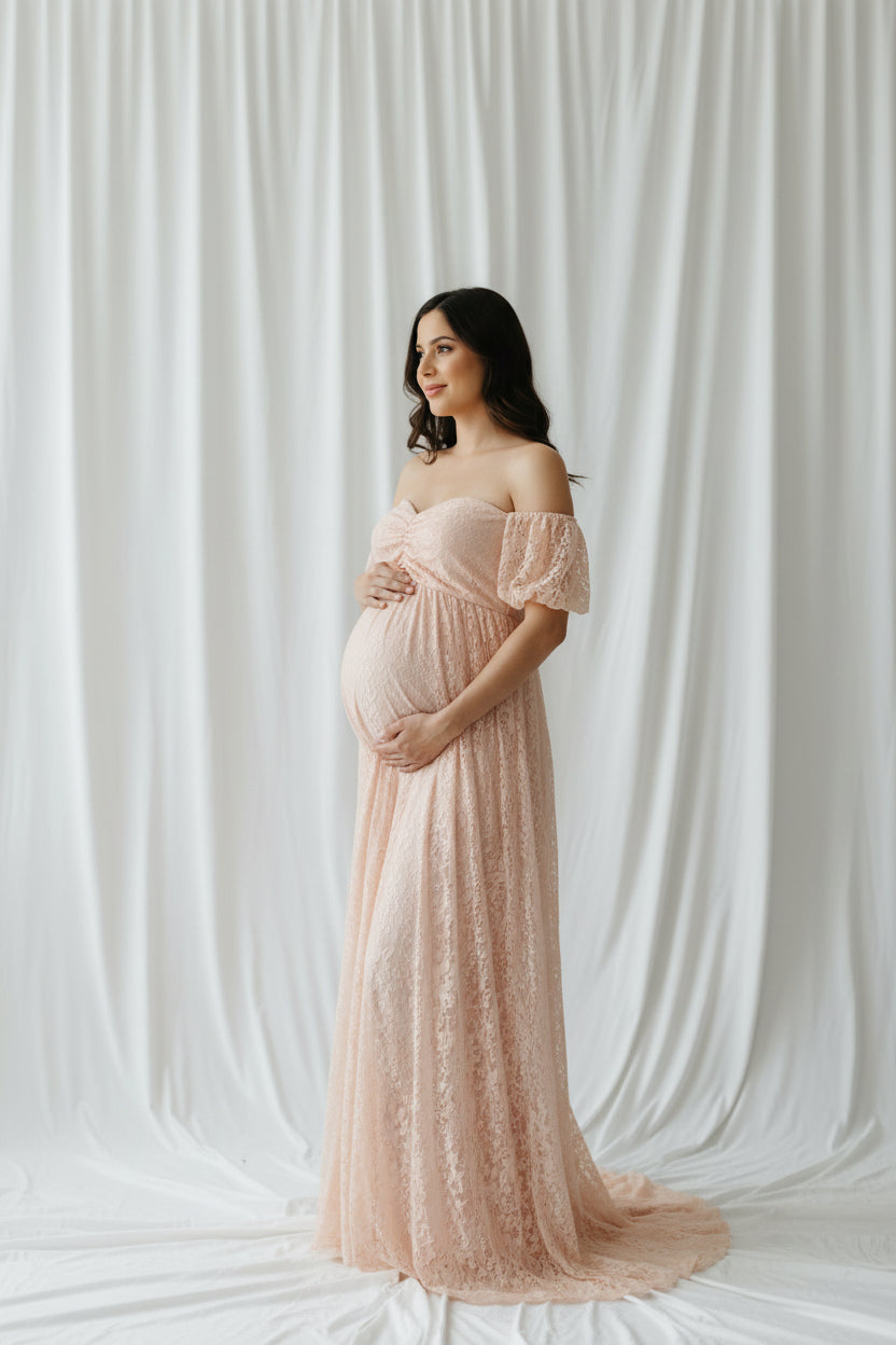 New Maternity Lace Dress Gowns for Photo Shoot Pregnant Dres