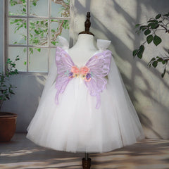 Children's Handmade Applique Dress White