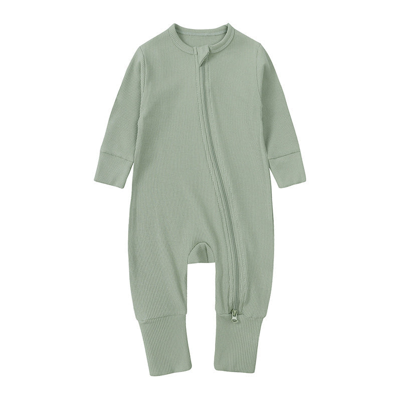 Newborn Clothes Solid Color Rib Fabric Romper