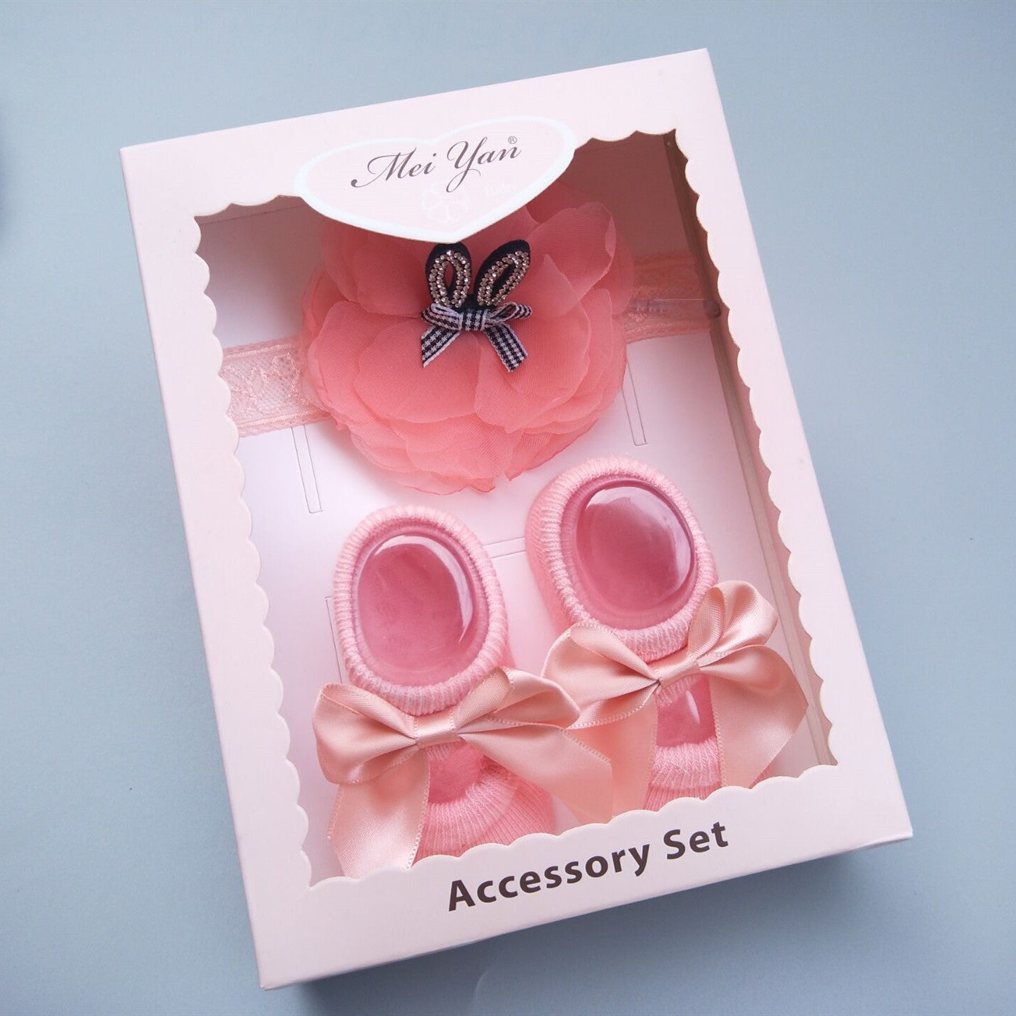 New Baby Girl Socks Headband Gift Box