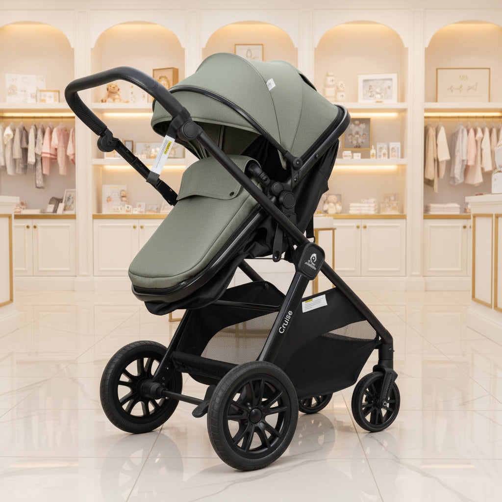 For Your Little One Cruise 3 In 1 Travel System With Car Seat - Pebble Sage (Free Cupholder And Seat Liner Included!)