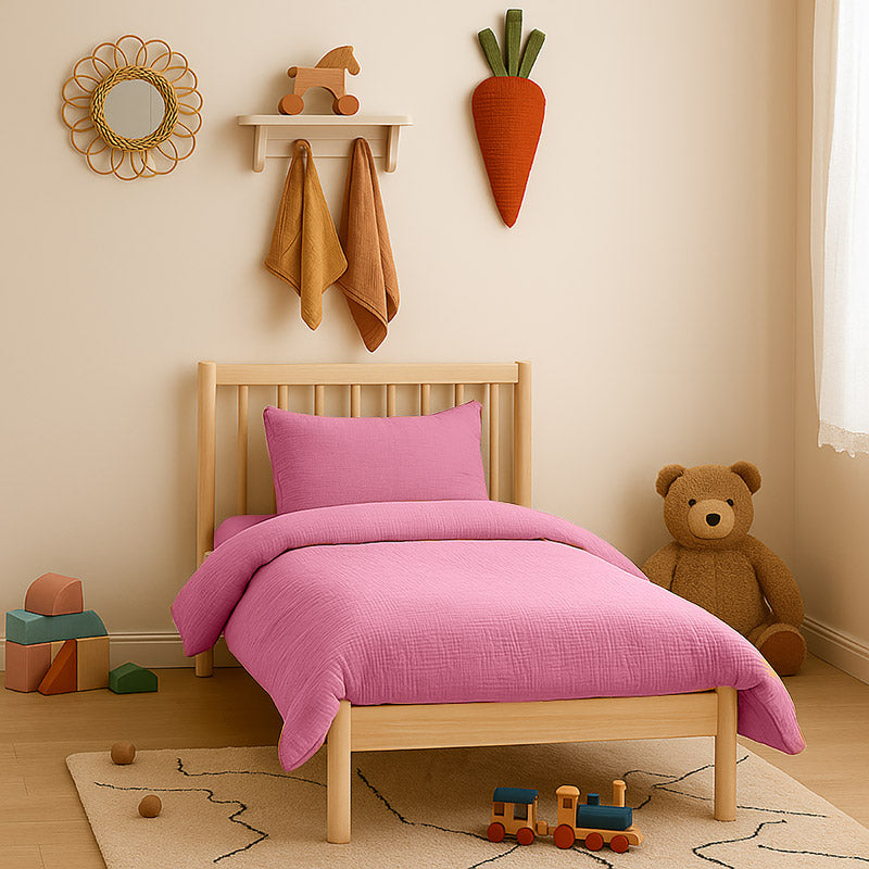 Housse de Couette en Coton Bio Rose