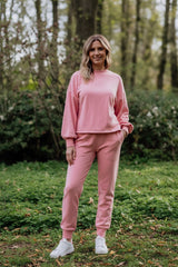 Ladies' Bamboo Fleece Cropped Pullover | Rose