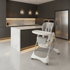 New Era Grey Multifunctional Baby High Chair PU Leather Elite