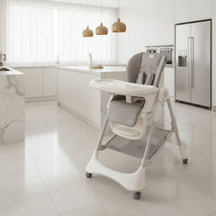 New Era Grey Multifunctional Baby High Chair PU Leather Elite