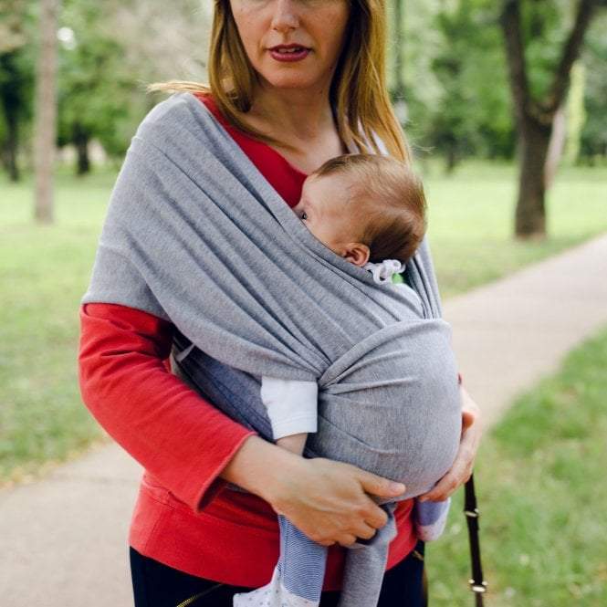 Organic Baby Wrap Carrier – Grey Melange | Soft & Breathable