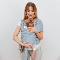 Organic Baby Wrap Carrier – Grey Melange | Soft & Breathable