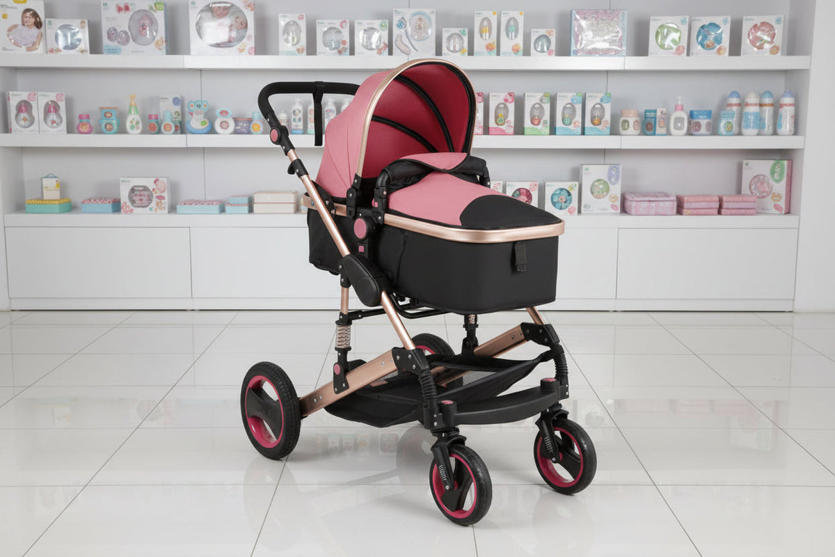 Baby Stroller 3 in 1 Luxury Portable Travel Pram for Newborns