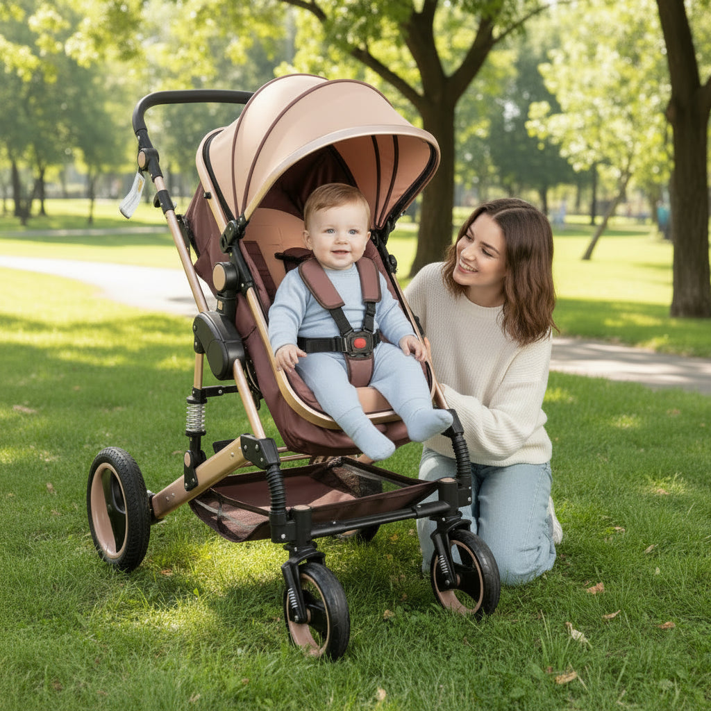 Baby Stroller 3 in 1 Luxury Portable Travel Pram for Newborns