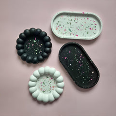 Matching terrazzo trays for couples, Valentine's Day gift