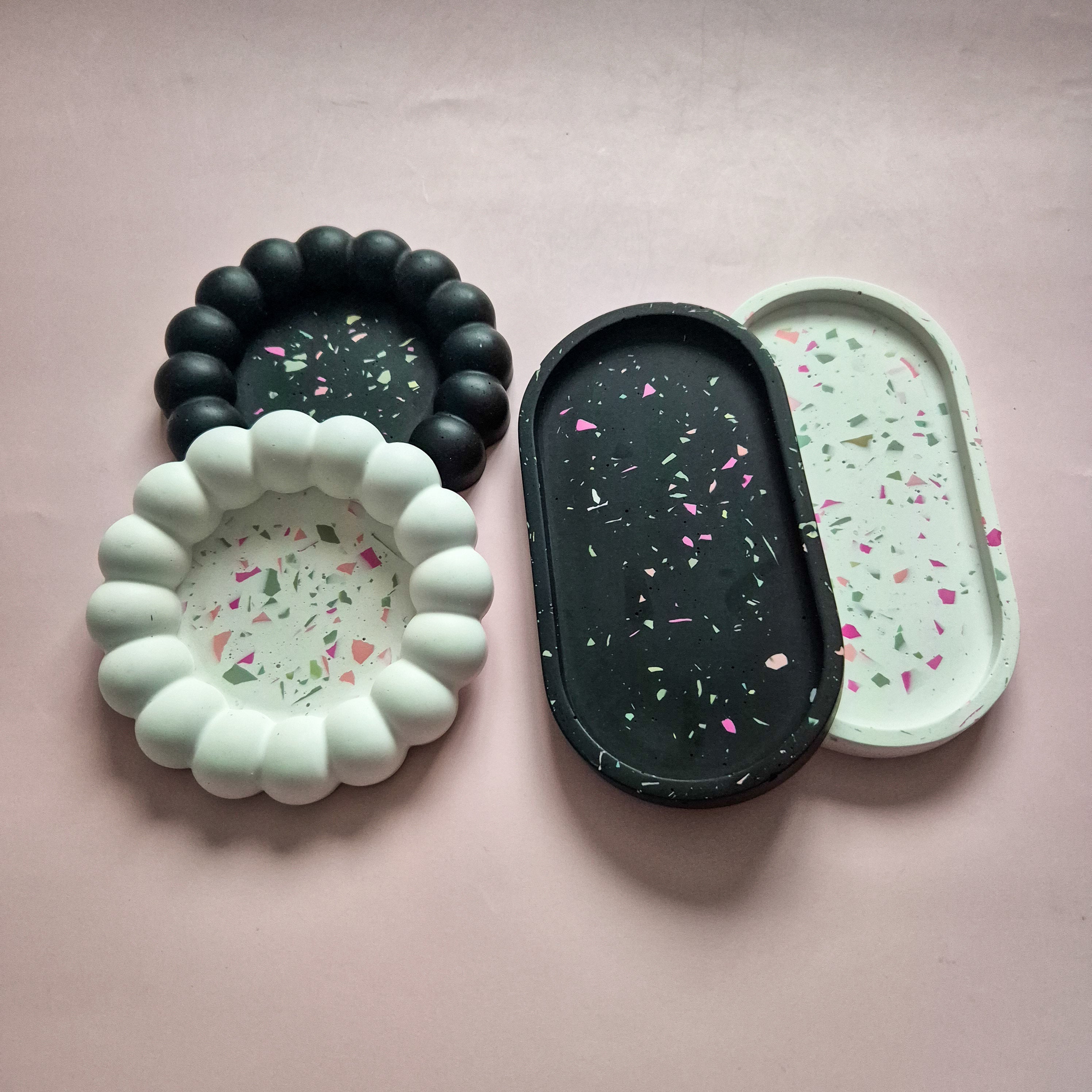 Matching terrazzo trays for couples, Valentine's Day gift