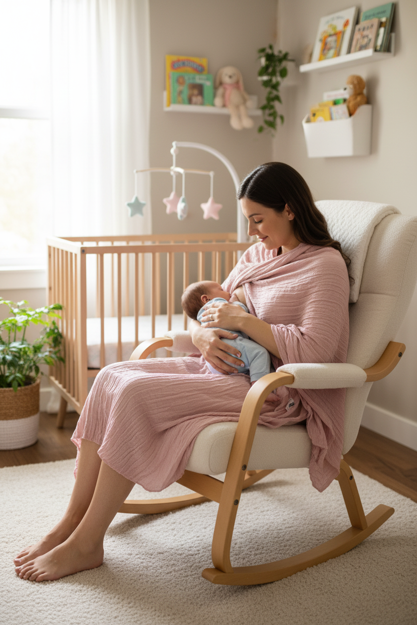 Nursing Scarf/Poncho - Rose