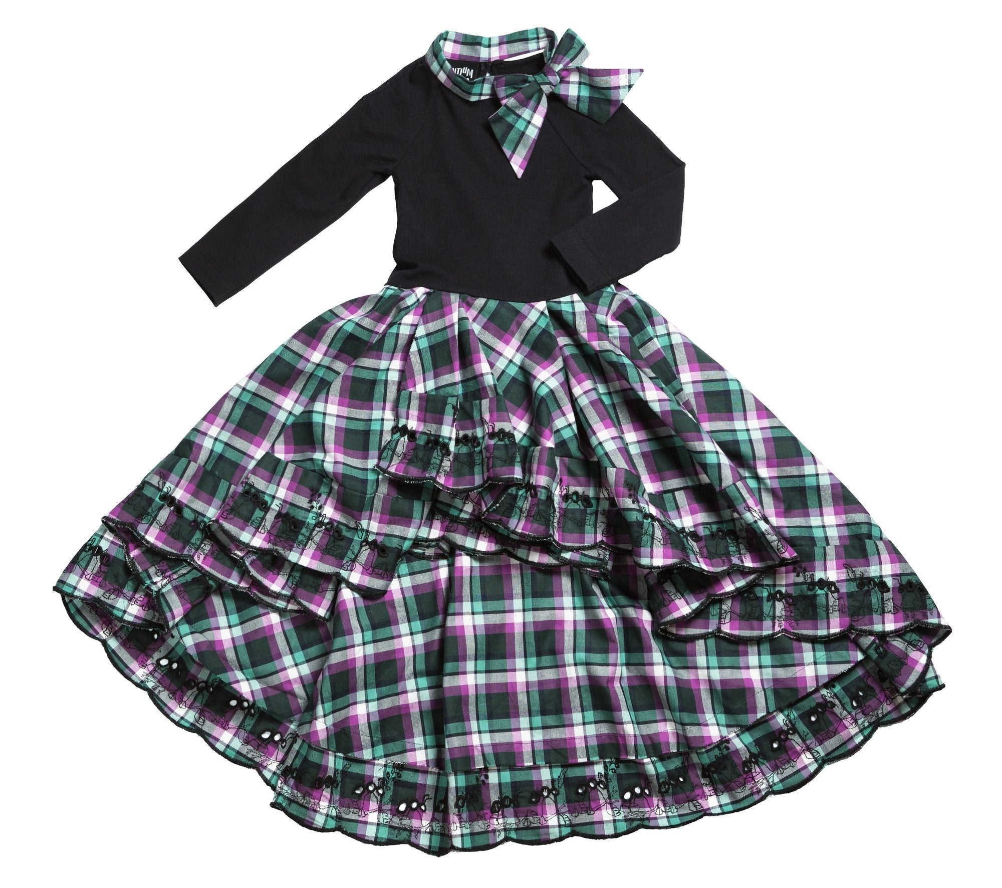 Dinie Van Den Heuvel Tartan Trail Dress Broderie Anglaise Exclusive